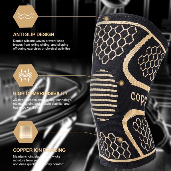 Copper Ion Sports Knee Pads – Moisture-Wicking & Deodorizing Support - Image 3
