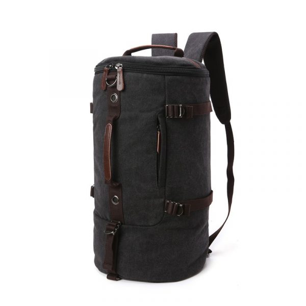 Men Travel Backpack Male Canvas Luggage Duffel Cylinder Bag Mountaineering Hiking Backpack For Men - Image 10
