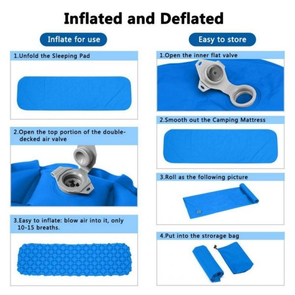 Outdoor Inflatable Sleeping Pad – Camping Air Mattress with Pillow - Image 6
