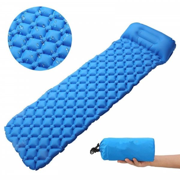 Outdoor Inflatable Sleeping Pad – Camping Air Mattress with Pillow - Image 7