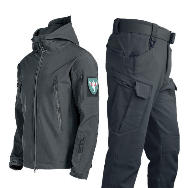Men’s Outdoor Sharkskin Soft Shell Jacket – Windproof & Breathable Hiking Gear - Image 4