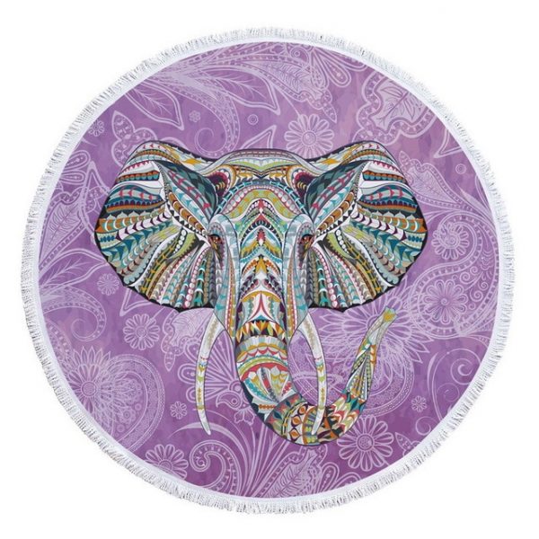 Urijk Printed Tropical Leaves Flower Beach Towel Round Microfiber Beach Towels for Living Room Home Decor Boho Style Bath Towels - Image 23