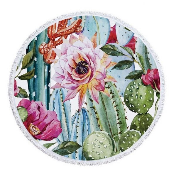 Urijk Printed Tropical Leaves Flower Beach Towel Round Microfiber Beach Towels for Living Room Home Decor Boho Style Bath Towels - Image 17