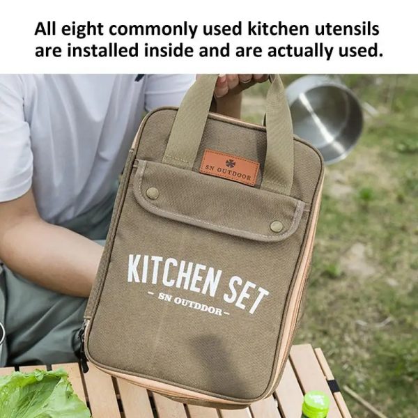 Camping Utensil Set 8pcs Cookware Kit Stainless Steel - Image 6