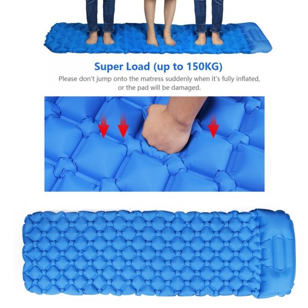 Outdoor Inflatable Sleeping Pad – Camping Air Mattress with Pillow - Image 2