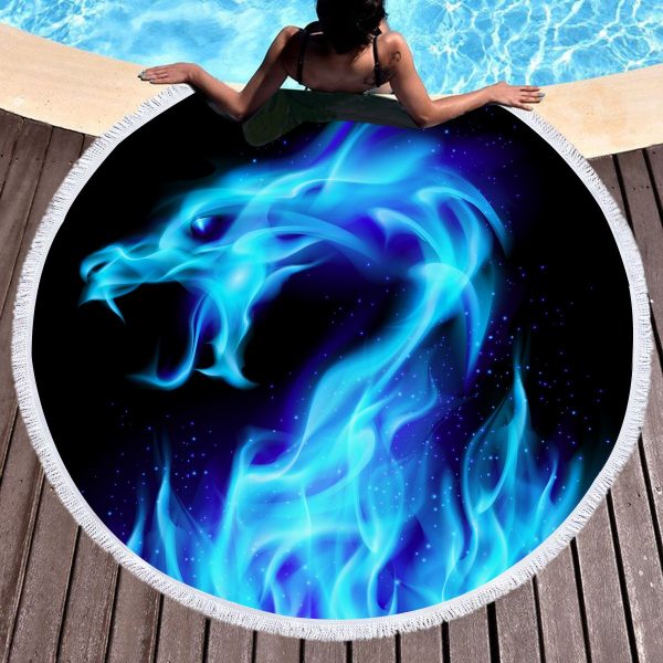 Bedding 3D printing Round Beach Towel   Tapestry Blanket - Image 2