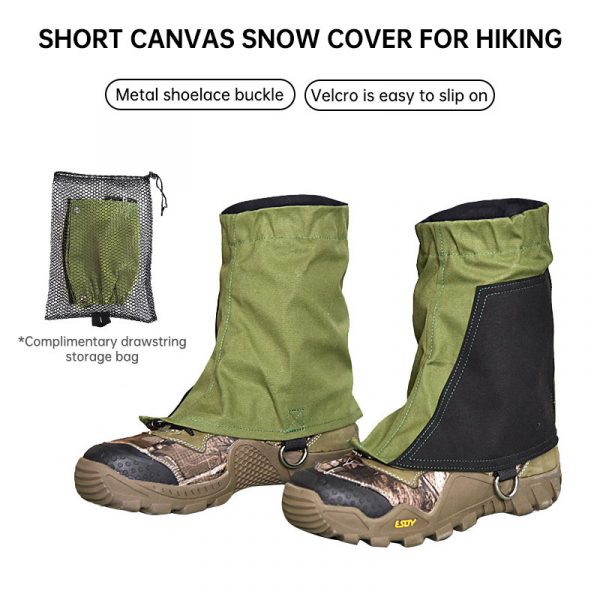 Canvas foot cover outdoor men and women hiking through the short leggings foot cover hiking waterproof desert dust gaiters - Image 2