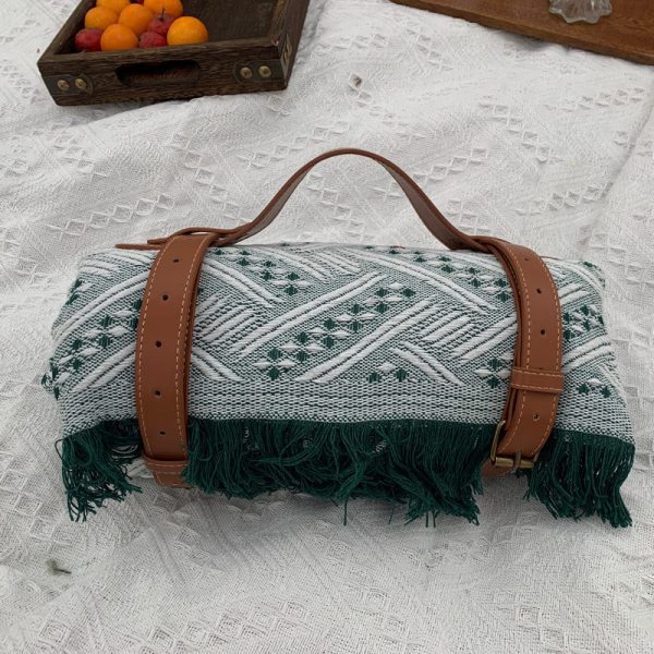 Chessboard Plaid Knitted Picnic Rug - Image 6