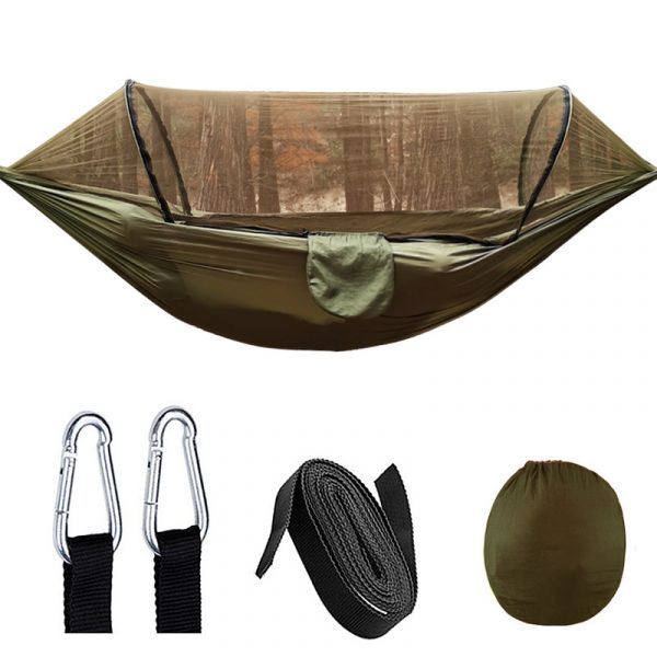 Automatic Quick Opening Mosquito Net Hammock Outdoor Camping Pole Mosquito Net Hammock Anti Roll Nylon Hammock - Image 3
