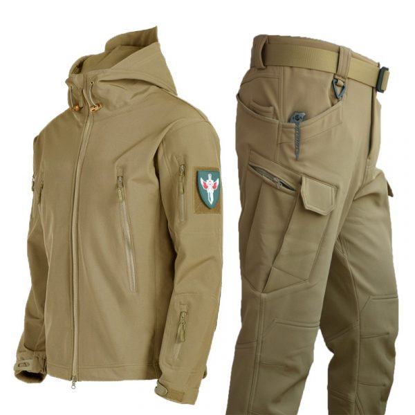 Men’s Outdoor Sharkskin Soft Shell Jacket – Windproof & Breathable Hiking Gear