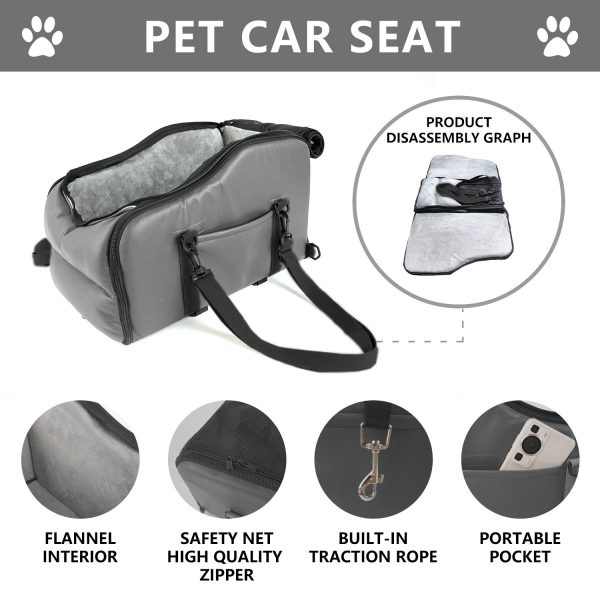 Portable pet bed for car travel safety seat center console cushion - Image 2