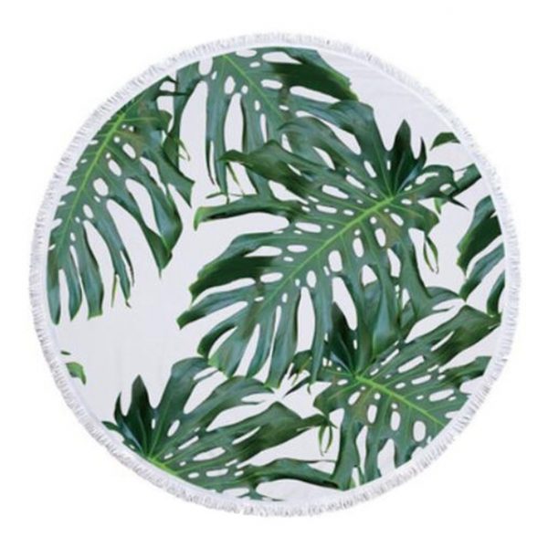 Urijk Printed Tropical Leaves Flower Beach Towel Round Microfiber Beach Towels for Living Room Home Decor Boho Style Bath Towels - Image 10