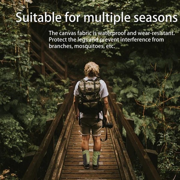 Canvas foot cover outdoor men and women hiking through the short leggings foot cover hiking waterproof desert dust gaiters - Image 5