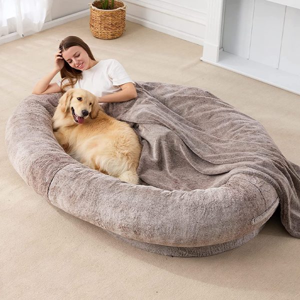 Large Human and Dog Plush Bed