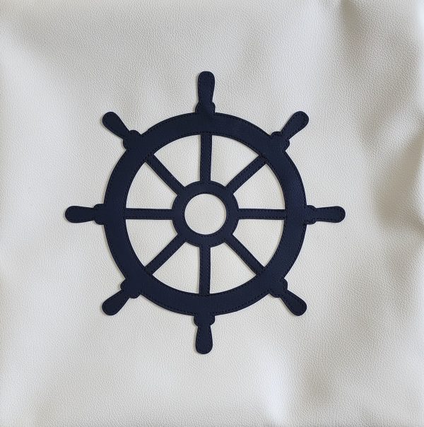 nautical decor, helm wheel, yacht interior, nautical pillow, marine decor, marine grade
